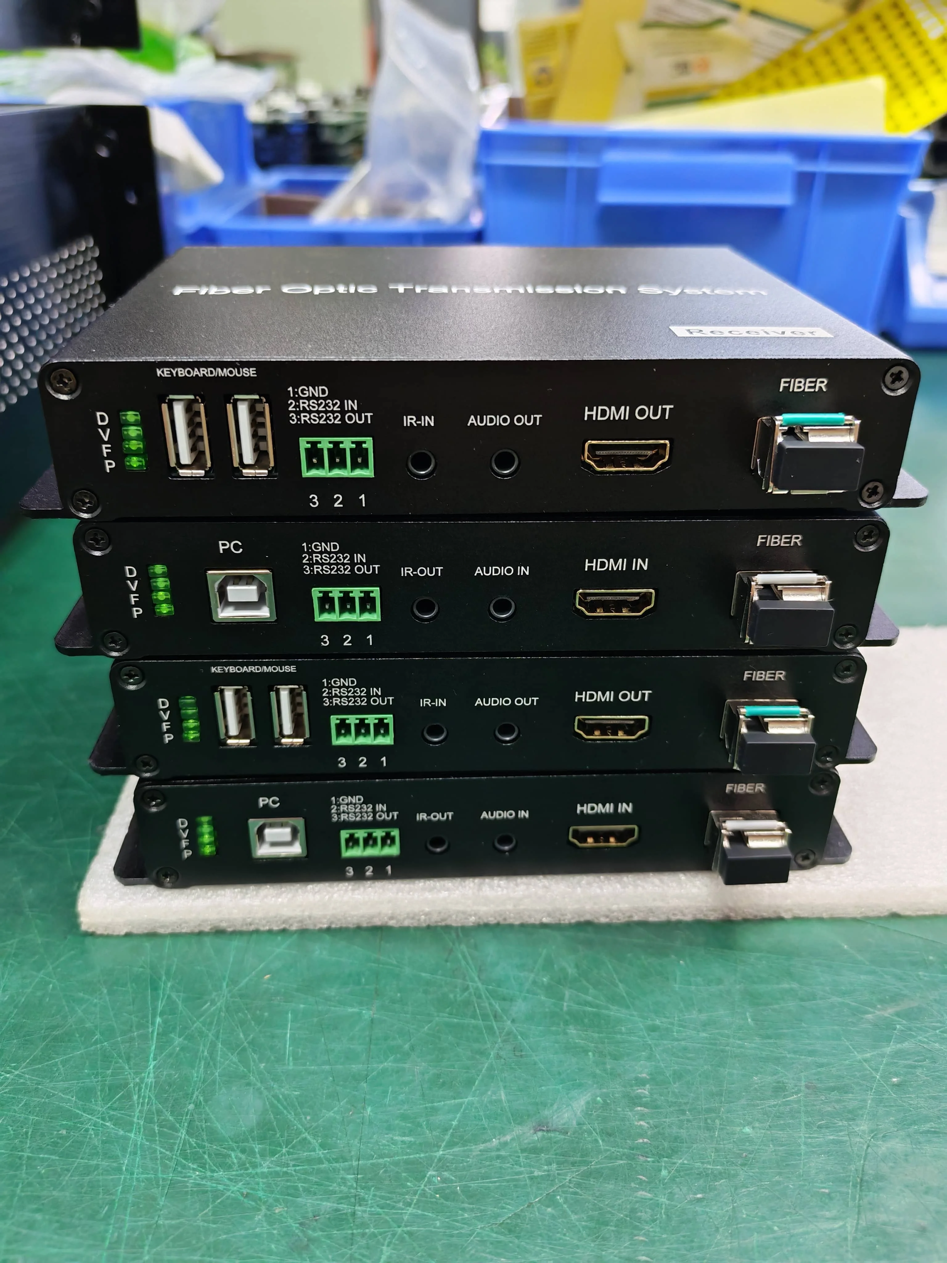 Smart EDID 4K60Hz HD-MI Fiber Optic Converter With KVM