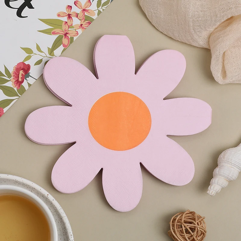 20pcs daisy napkins disposable restaurant paper napkins children birthday baby gift wedding anniversary wedding party decoration