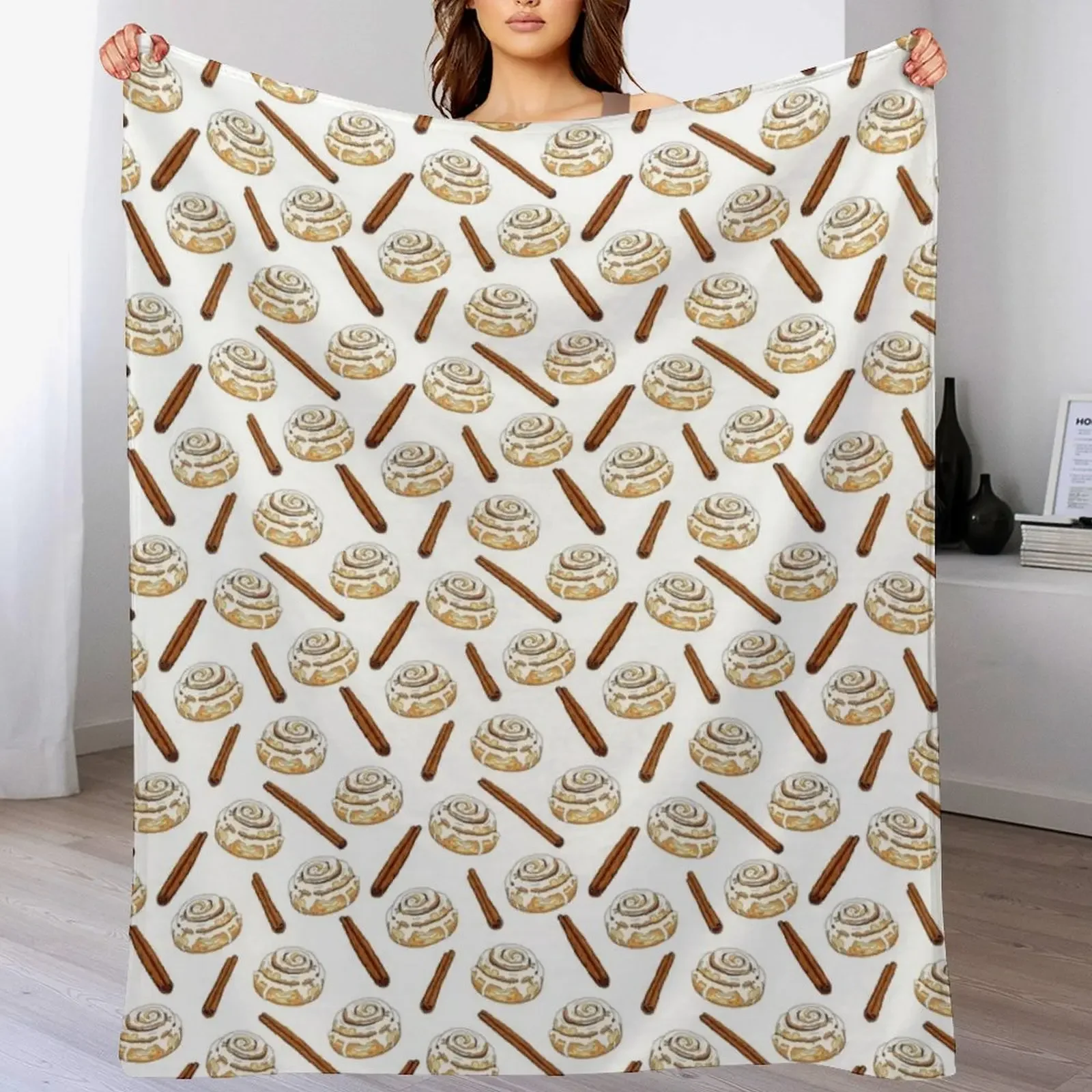 

cinnamon roll cute Throw Blanket Faux Fur Soft Warm Blanket for Bed