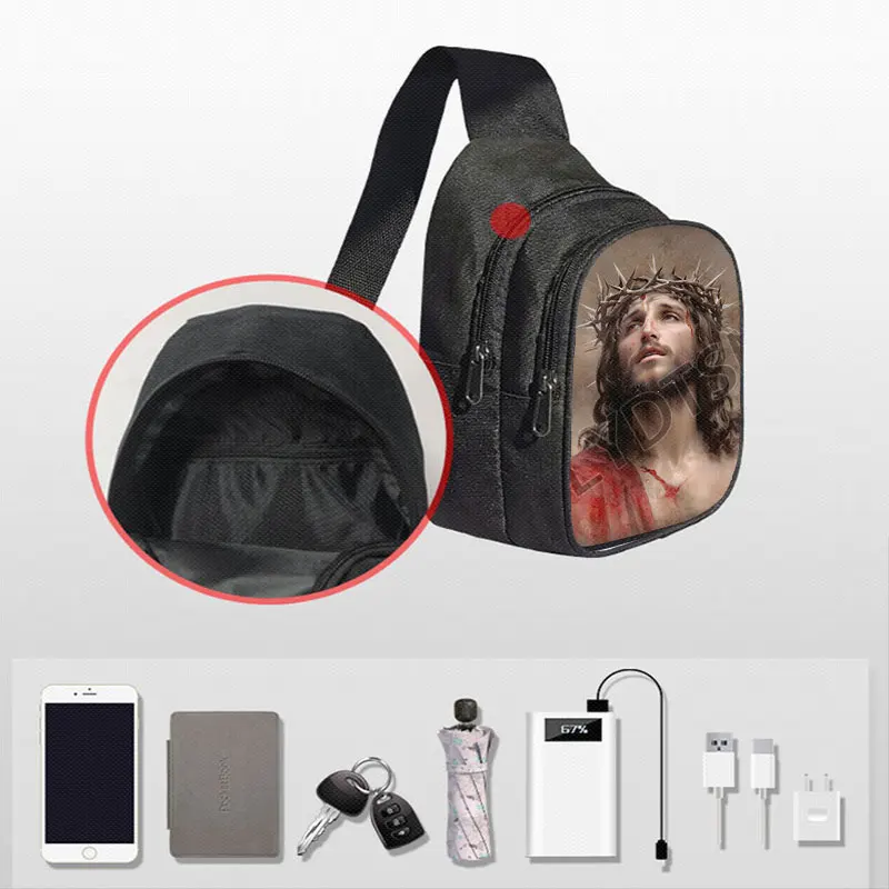 Винтажная нагрудная сумка с религиозным узором Иисуса, христианская молитвенная благословение, женские сумки через плечо для путешествий, сумка через плечо, держатель для телефона