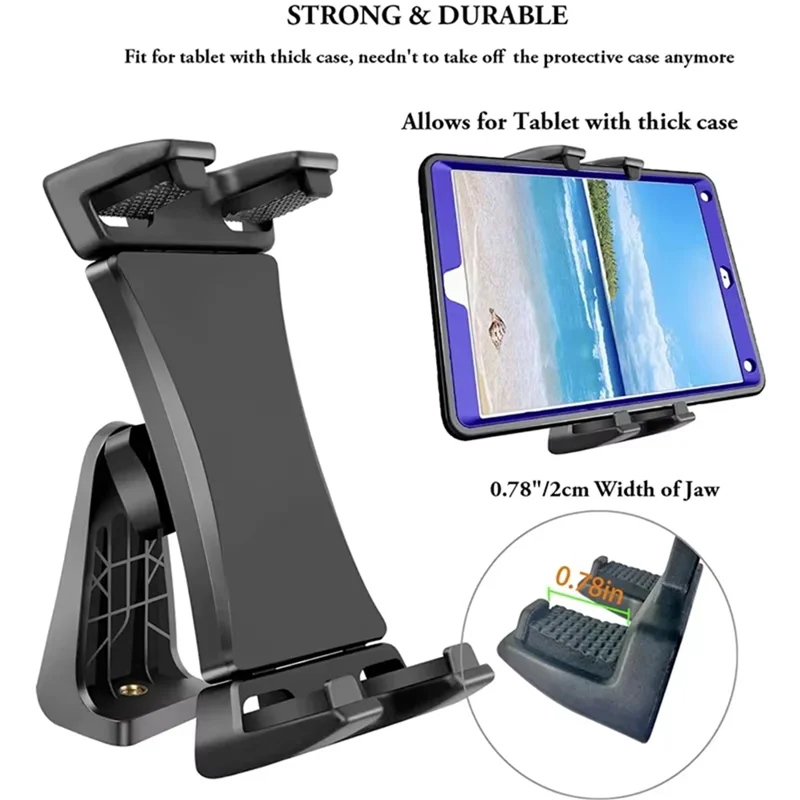 AA60-Universal Tablet Phone Tripod Mount 360°Rotating Stand Holder Clip For Ipad Mini Air Pro 12.9 Xiaomi Huawei Pad Vlog
