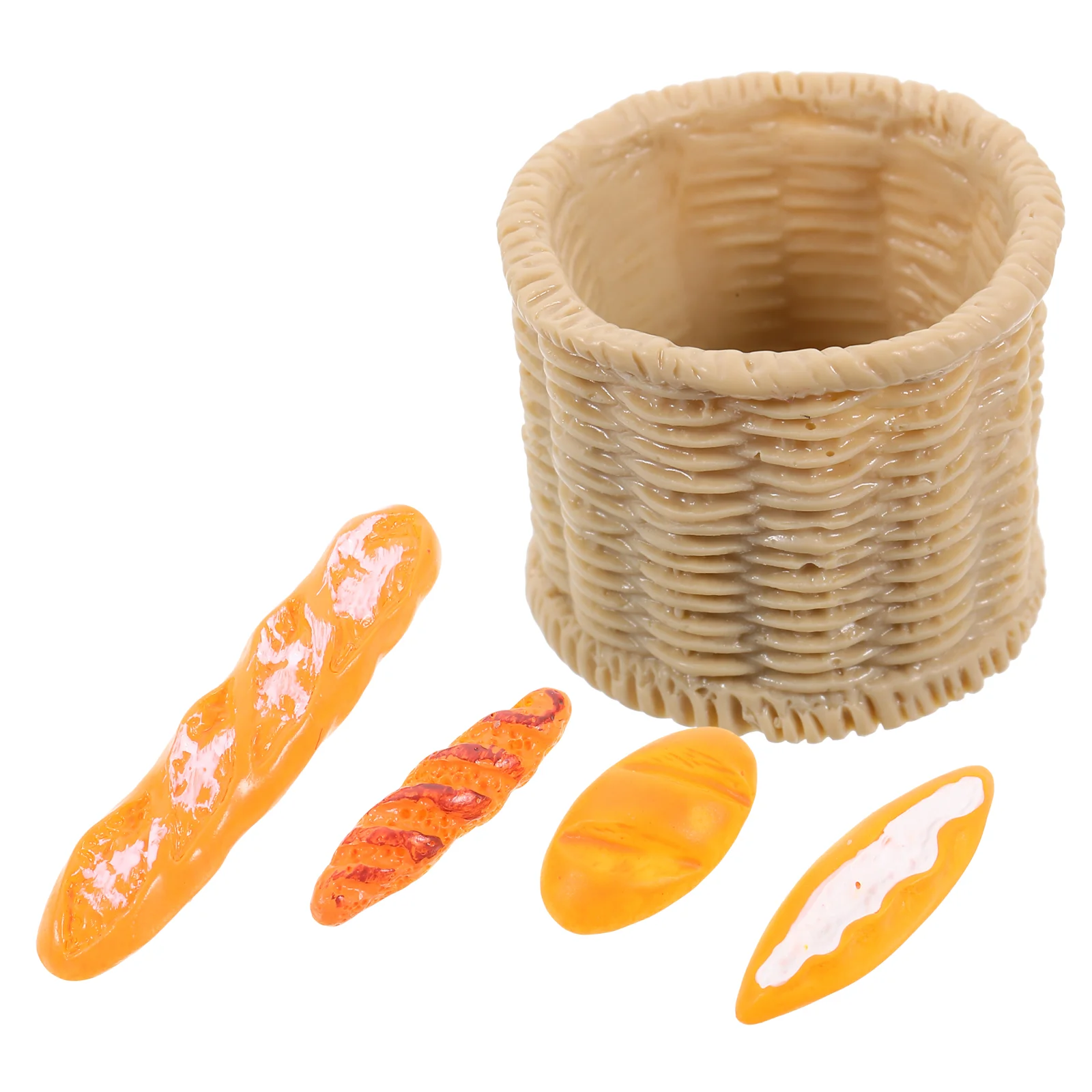 Miniature Food and Play Model Fake Decoration Prop DIY Simulated Basket Bread Simulation House