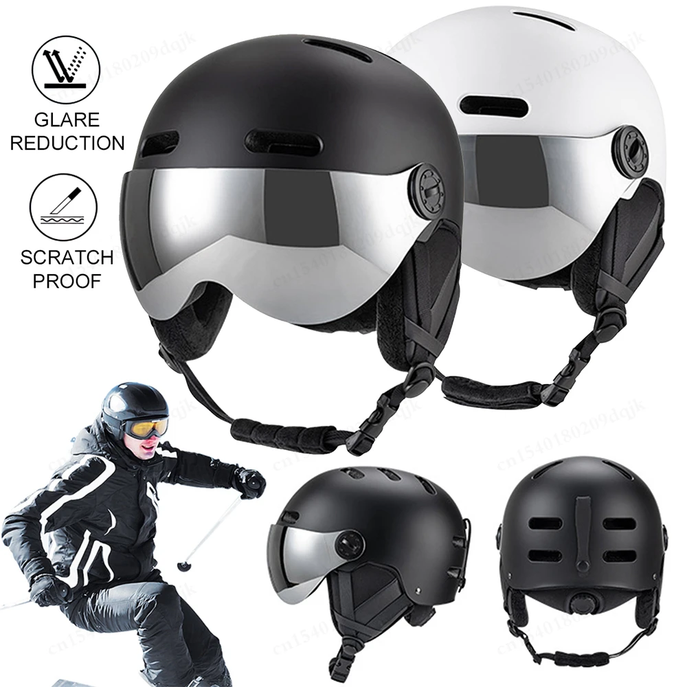 Winter Integrated Ski Helmet Men and Women Snowboard Helmet with Visor Goggles Men and Women ‘s Snowboard Wear