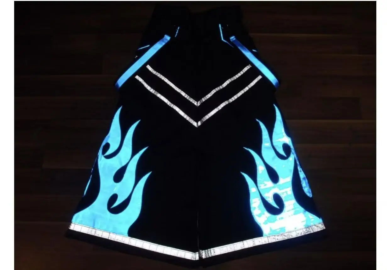 

RAVE GEAR phat pants shuffle dancing cool reflective strip Pants Ghost Dance Reflective Pants Street Hip-hop Pants Night P1