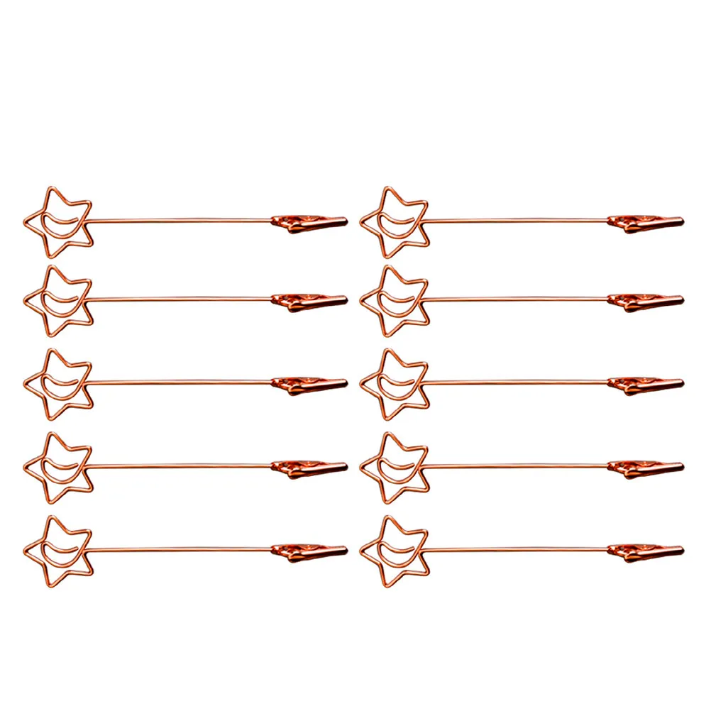 10Pcs Double End Memo Holder for Office Home Wedding Shower Table Number Photo Display Star Gold Reusable Sturdy