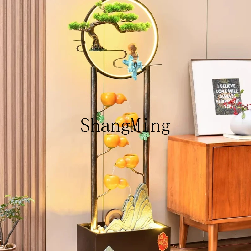 

ZYY Chinese gourd flowing water decoration ornament TV cabinet entrance feng shui wheel home decoration