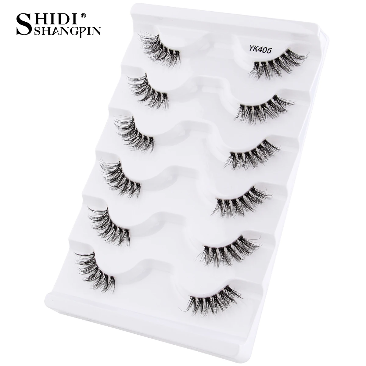 New Half Lashes Soft Natural 3D Cat EyeLashes Clear Band Lashes Natural 6 Pair Faux 3D Mink Wispy Handmade Eyelashes Makeup Tool