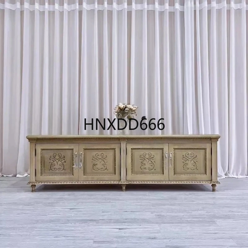 

Индивидуальный нефритовый зеленый европейский французский твердый деревянный ретро-резной шкаф для телевизора с ручной росписью