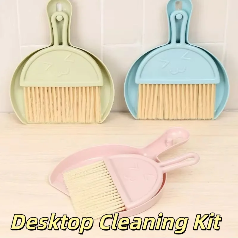Mini Dustpan and Brush Set Portable Small Broom Dust Pan Kit Desktop Table Window Gap Cleaning Household Cleaning Tools