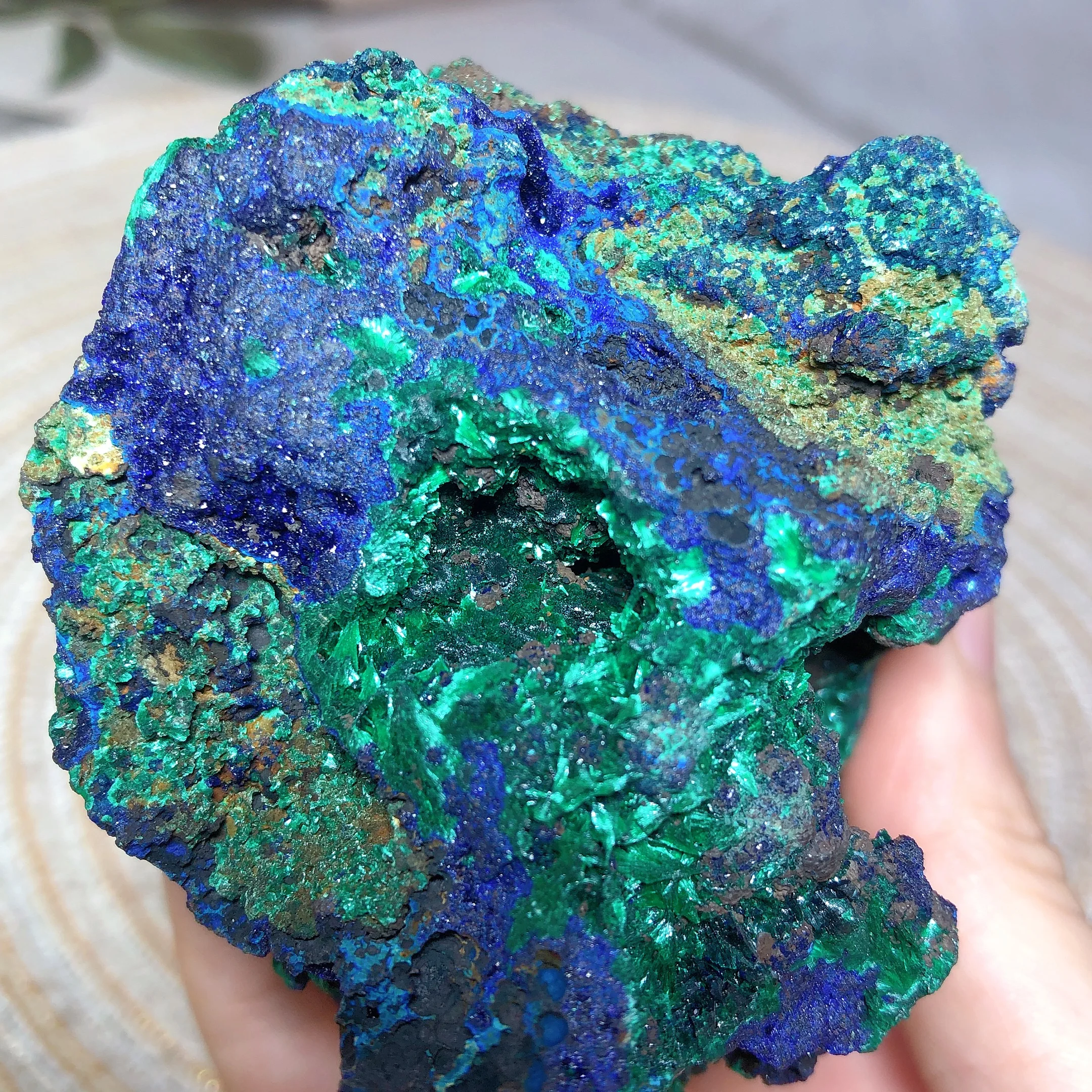 Natural Crystals Azurite With Chrysocolla Specimen Healing High Quality Wholesale Gemstones Home Decorations Room Decor Mineral