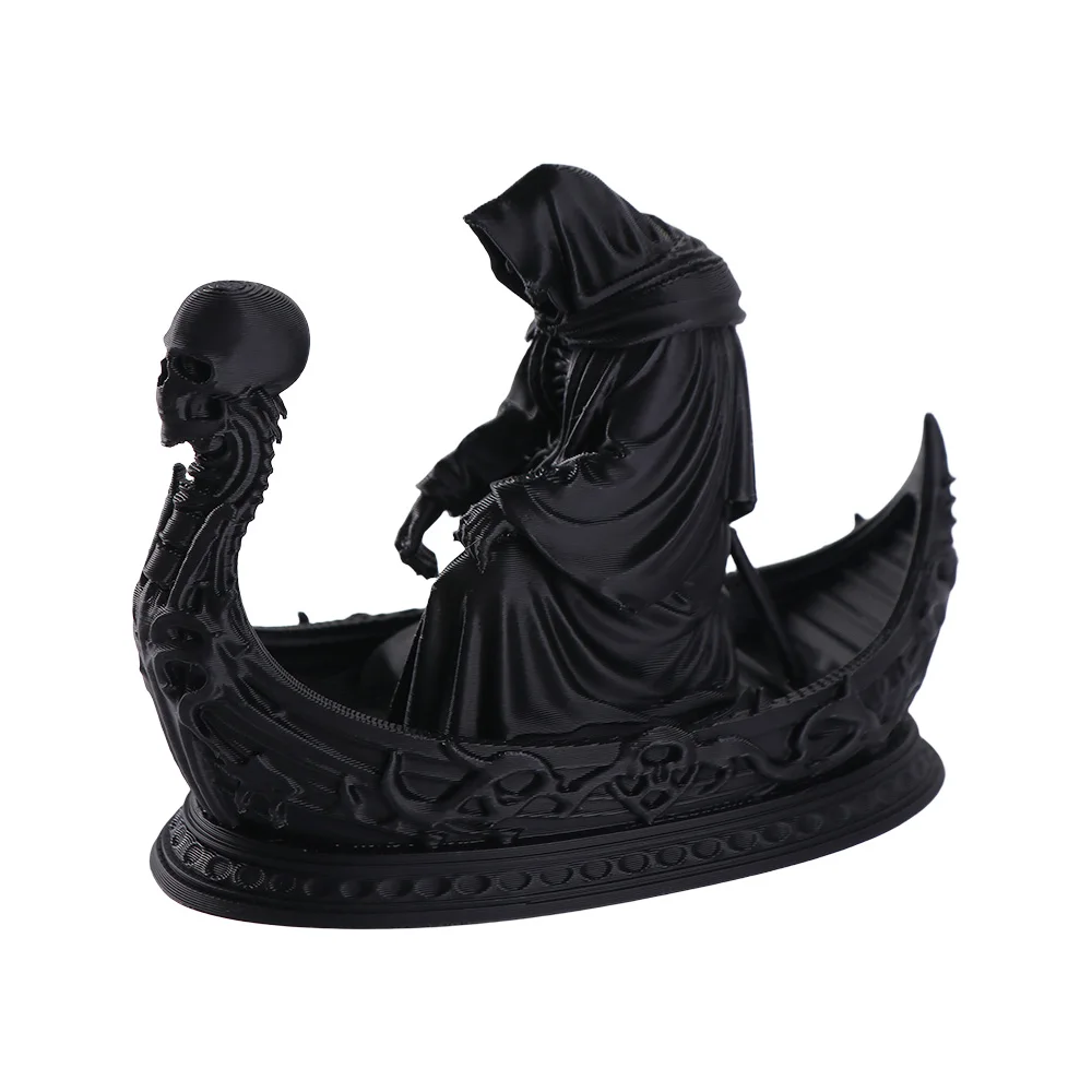 Gothic Style Grim Reaper Statue Lightweight Dark Mythology Skeleton Figurine Resin Hooded Skeleton Death God Decoration Gift