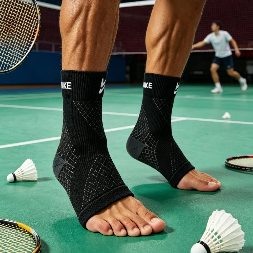 Open-Toe Compression Ankle Sleeve for Men Women, 1 Pair Compression Socks, Relief for Ankle Swelling & Plantar Fasciitis