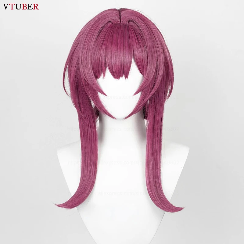 Kafka Cosplay Wig Honkai Star Rail Cosplay Kafka Honkai Wig 43cm Rose Purple Heat Resistant Synthetic Hair Anime Wigs + Wig Cap