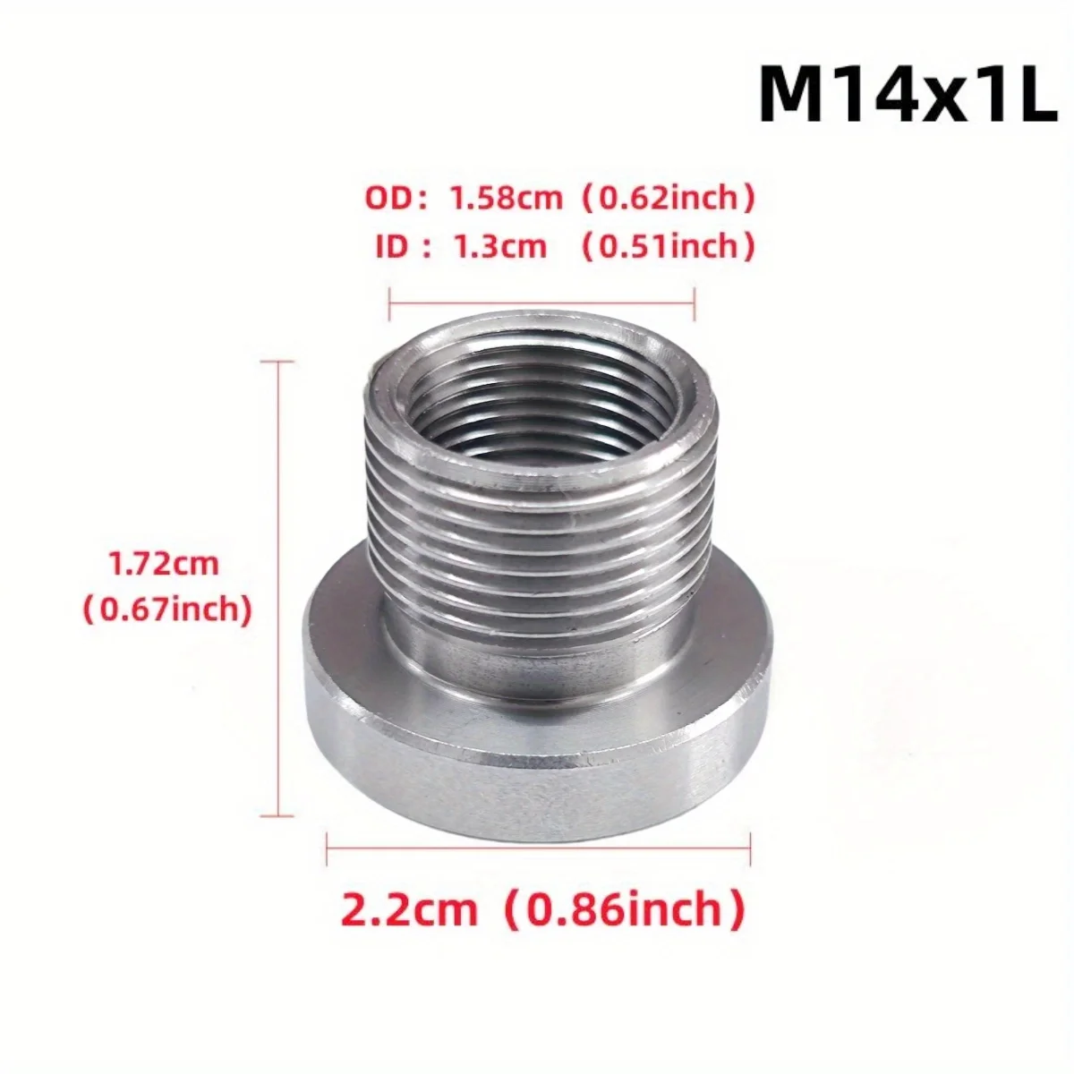 Adaptateur de joint fileté en acier inoxydable, conversion 5/8-24, 1/2-20, 1/2-28, M14X1L, M14bronchM14X1.5