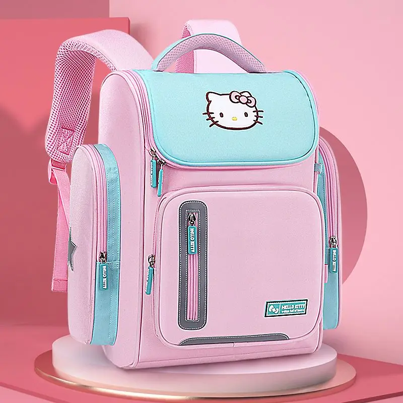 Sanrio Primary School Student Schoolbag Female Children\'s Spine Protection Burden Reduction Hello Kitty Backpack