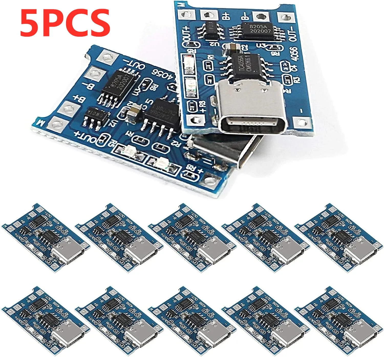 

2/5PCS Type-c Micro USB 5V 1A 18650 TP4056 Lithium Battery Charger Module Charging Board With Protection Dual Functions 1A