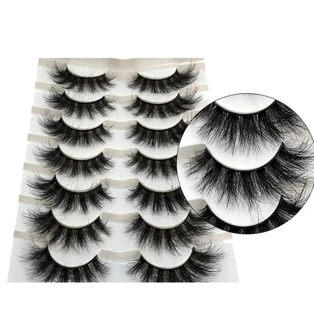 Ultra Soft Lightweight 7 Pairs 6D Russian Volume Faux Mink Lashes Daily Office Dating & Night Club Stage Eye Beauty