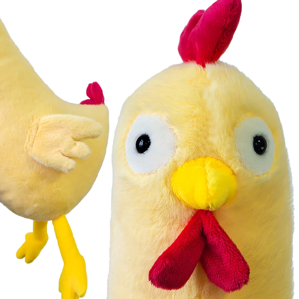 Kawaii Long-Necked Chicken Stuffed Plush Toy Soft Yellow round Funny Doll Children's Gift Baby Kids Hobby Toy