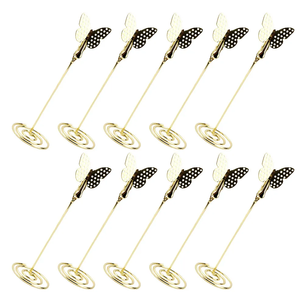 10Pcs Sturdy Butterfly Style Table Card Holder for Name Cards Table Numbers Photos Notes Business Cards Wedding Party Banquet