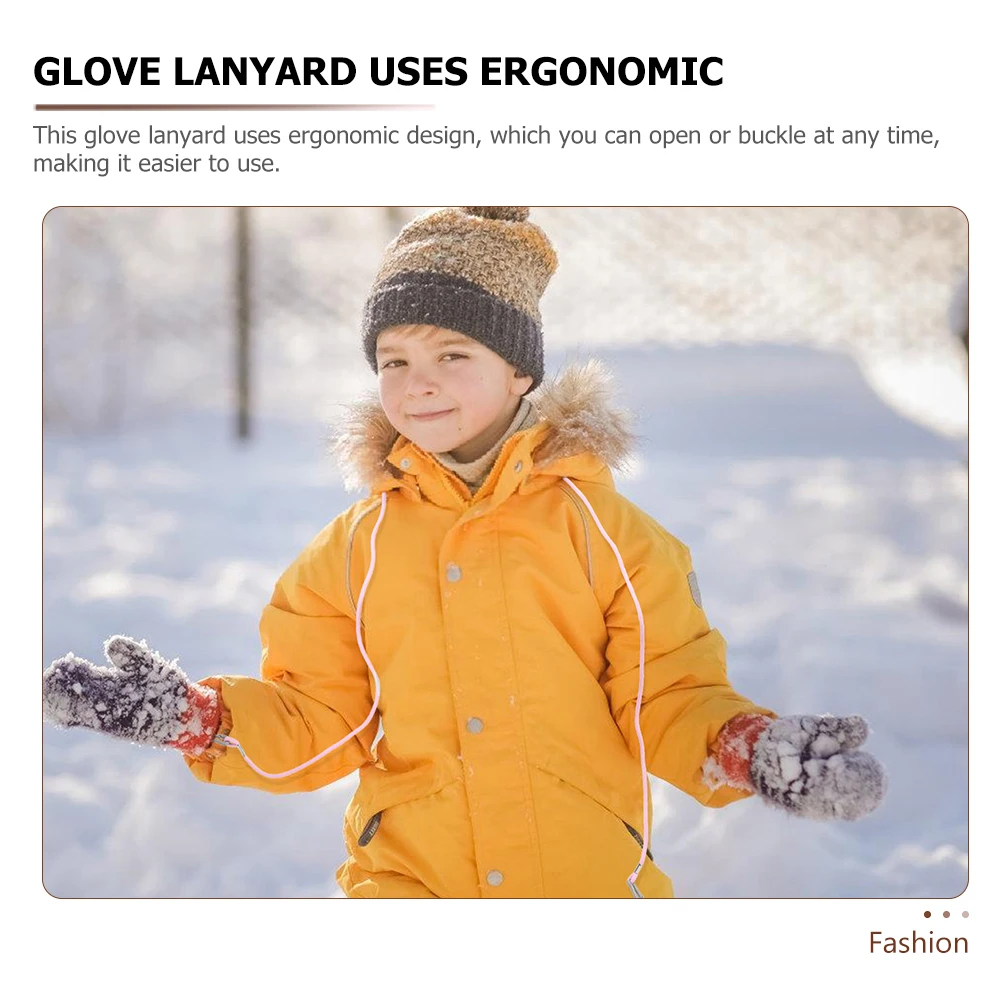 

4pcs Ski Lanyard Toddler Gloves Rope Ergonomic Anti Lost Nylon Mitten Holder Portable Glove Strap For