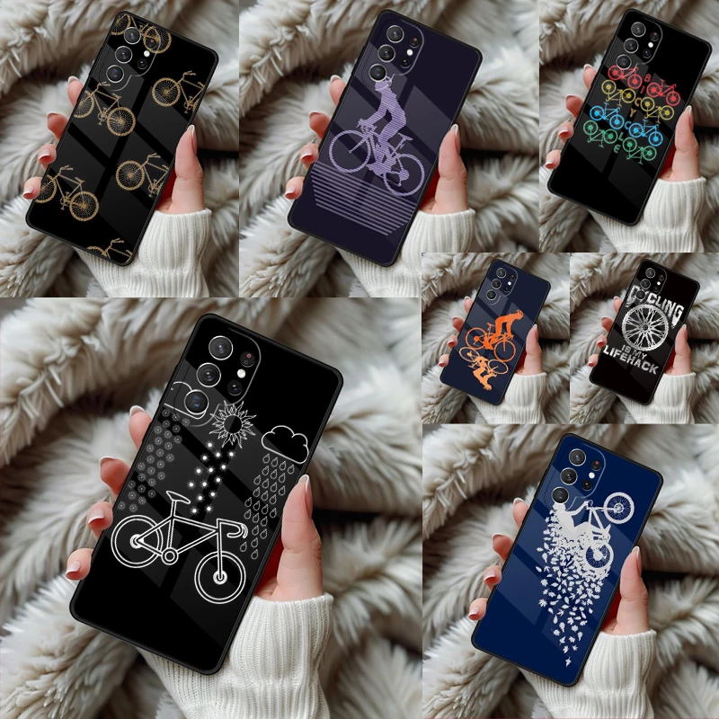 Cyclist Bicycle Biking Phone Case For Samsung Galaxy S24 S25 S26 Ultra S22 S23 Plus S21 S20 FE Note10 TPU Cover