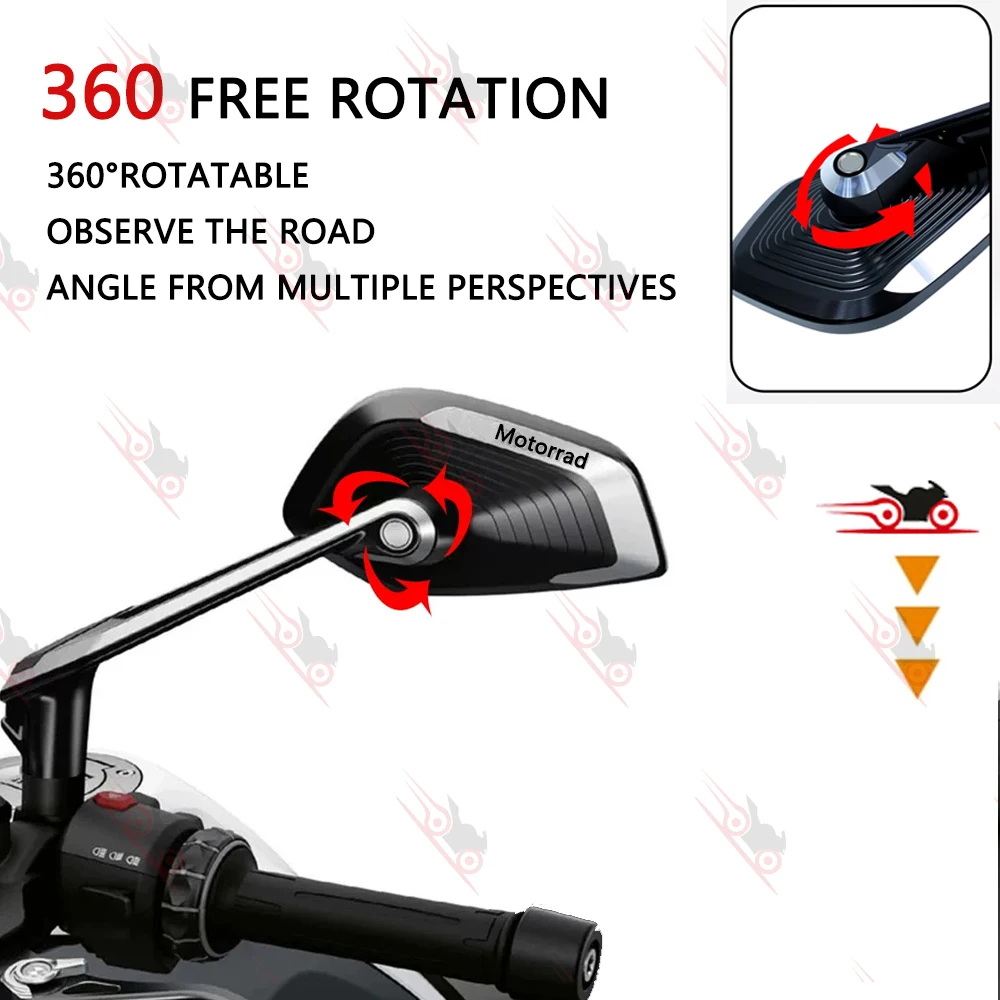 For BMW R1250RS R1250R F900R G310R S1000R F900XR C400GT C400X CE04 Motorcycles Rearview Mirrors Rotatable Side Rear View Mirrors