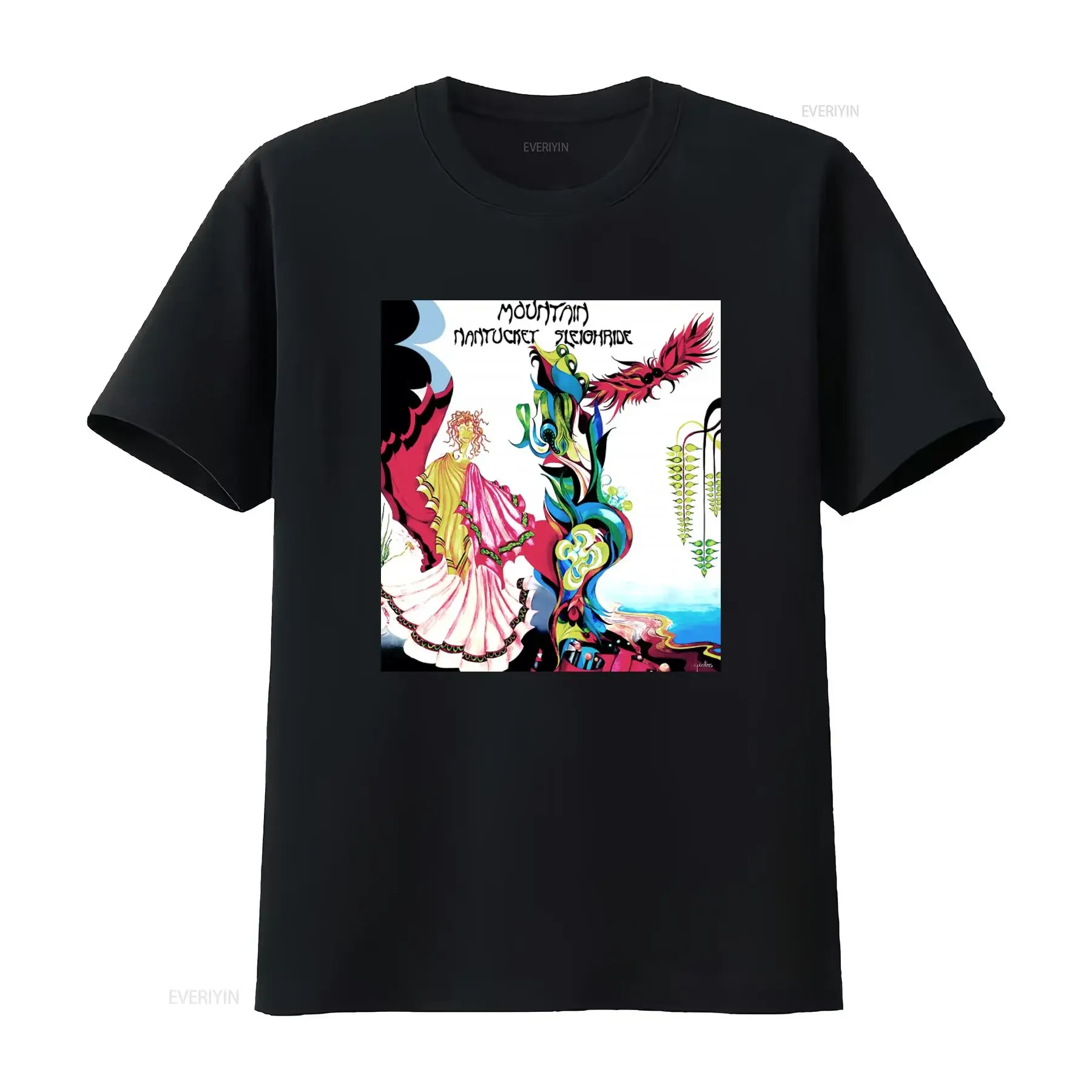 Vintage Mountain Nantucket Sleighride Art Print Cotton White T Shirt All Sizes Available vintage Washed Stylish graphic homme