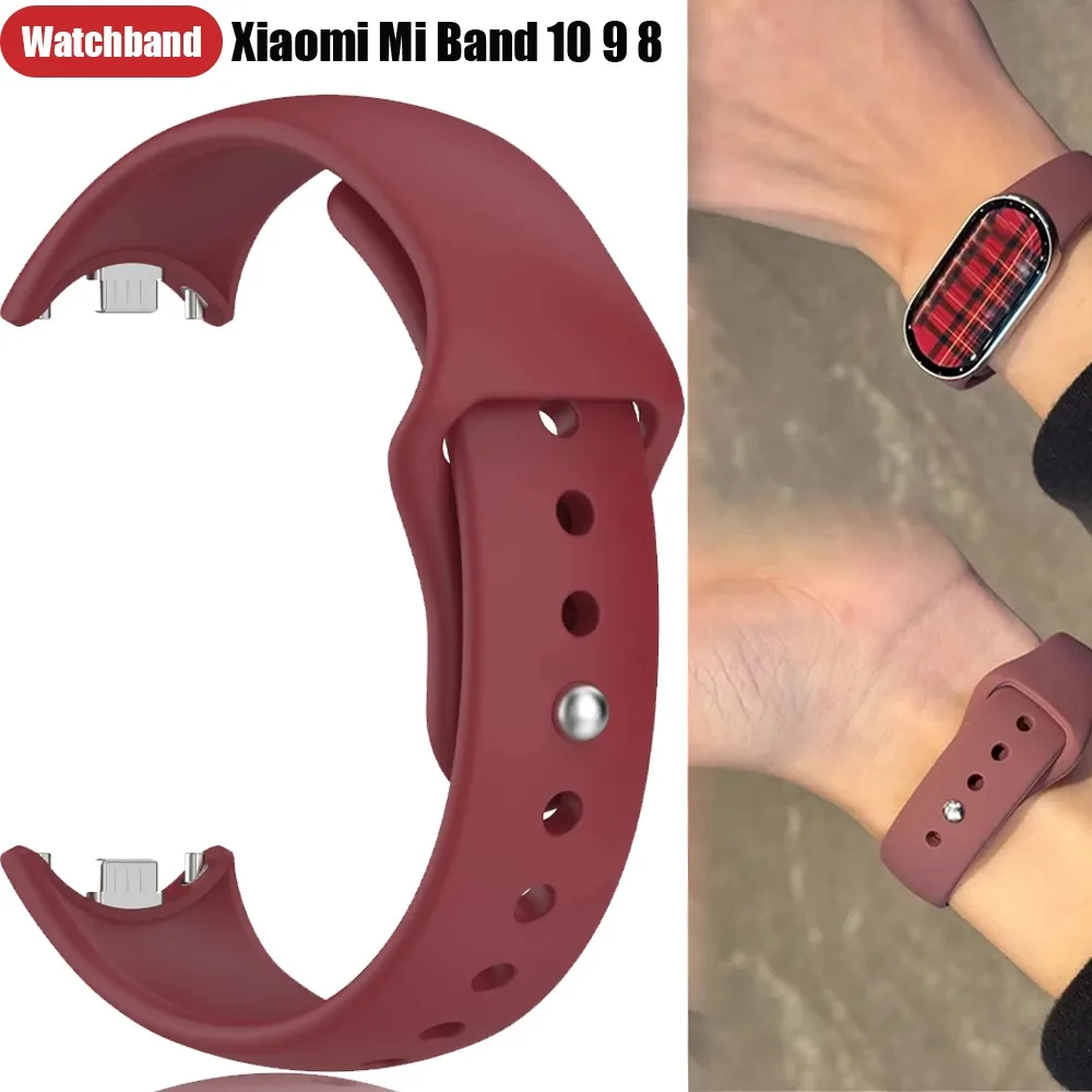 Sportliches Weiches Silikonarmband für Xiaomi Mi Band 10 9 8 Komfortables Armband Austauschbar für Xiaomi Mi Band 10 9 Zubehör Gurt