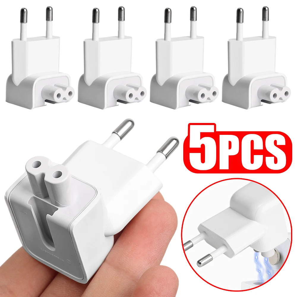 5-1PCS Protable EU Plug Adapter 6A Fast Charging Laptop Converters Suitable for Apple MacBook IPad Magsafe Wall Charger Adapters