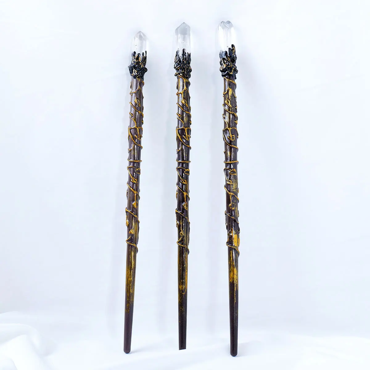 

1pc Natural Crystal Clear Quartz Scepter DIY Creative Fairy Stick Magic Stick Prop Decoration Home Ornament Table Decoration And