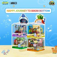 Spongebob Building Blocks Pineapple House Restaurant Anchor House Tree House Room Model Bricks Desktop Ornaments Kids Toys Gift
