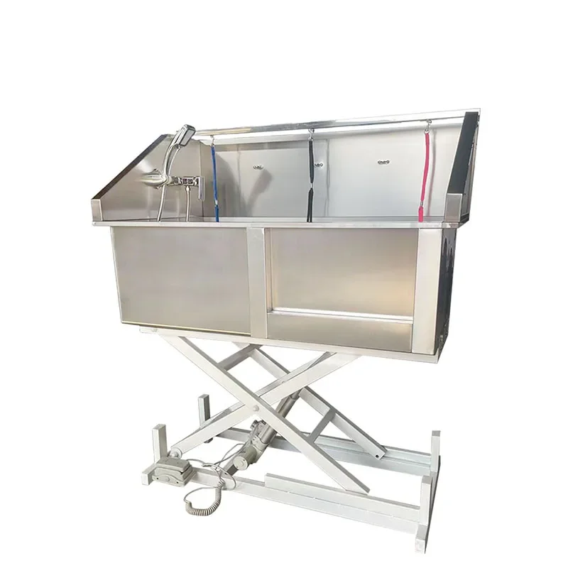 aFor Luxury Stainless Steel Bathtub for Small/Medium Dogs Four-Step Staircase Non-Slip Eco-Friendly Pet Grooming Bath