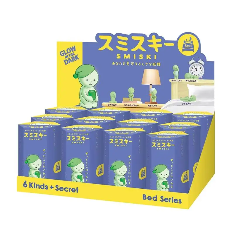 

12PCS Smiski Bed Series Blind Box Glow In The Dark Mini Figure Cute Bedside Decor Collectible Toy For Kids And Adults