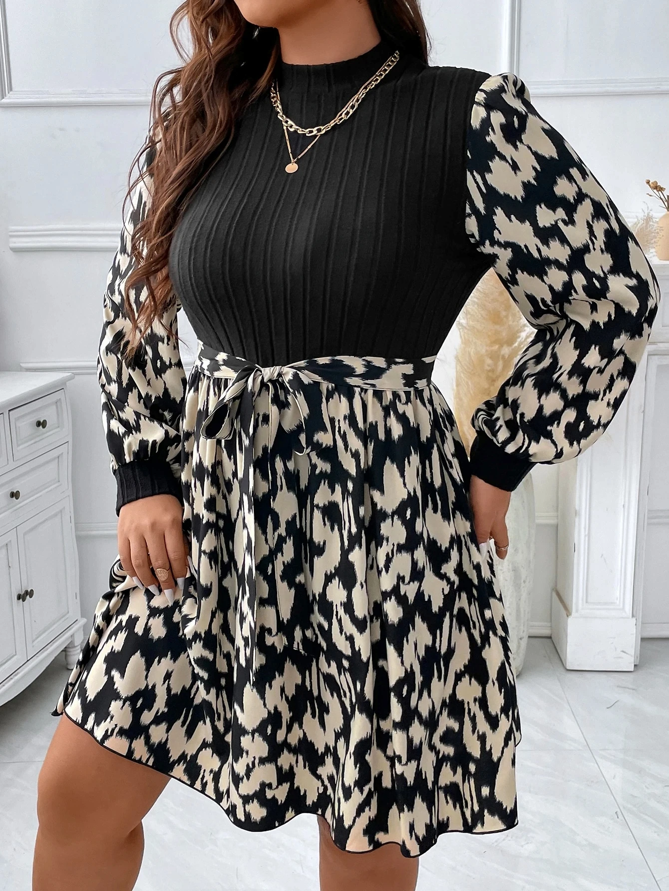 Abiti stampati casual da donna oversize eleganti alla moda taglie forti