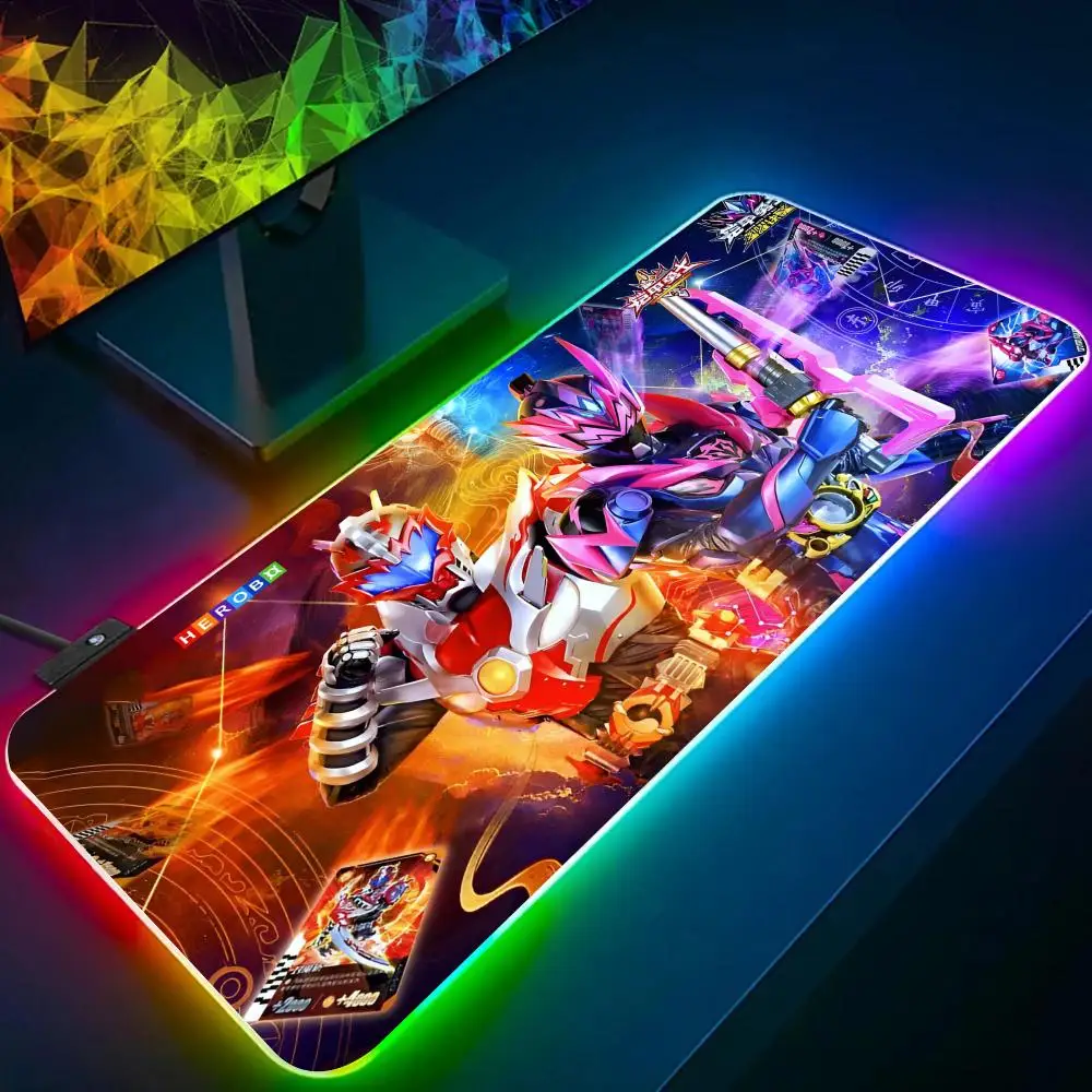 New Anime For Chinese A-Armor Hero Star Awakening Mouse Pad RGB Glow Personality Picture Custom PC Table Mat Carpet Mat Game Pla