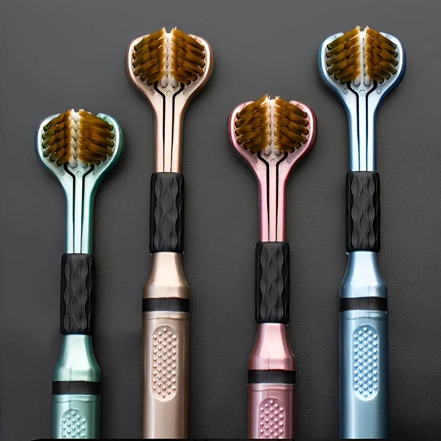 3 Sided Manual Toothbrush Soft Bristle Surround Clean Teeth Brush Ergonomic Long Handle Oral Care Tooth Brush for Adults Daily