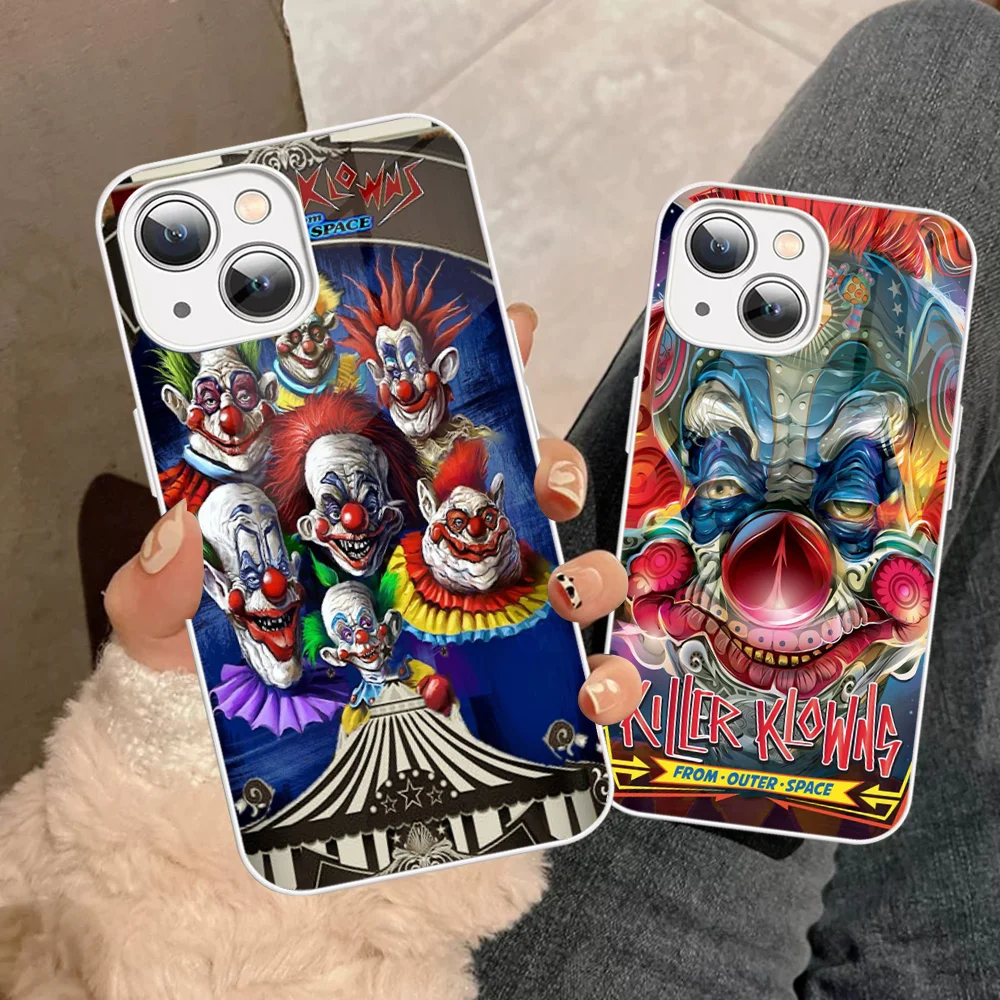 Game Killer Klowns from Outer Space Phone Case Tempered Glass For iphone 14 13 12 11 Pro Mini XS MAX 14Plus X XS XR Cover