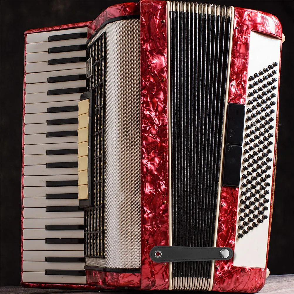 

2Pcs Accordion Bellows Straps Double Layer Synthetic Universal Replacement Adjustable Buckle Belt Comfortable Padded