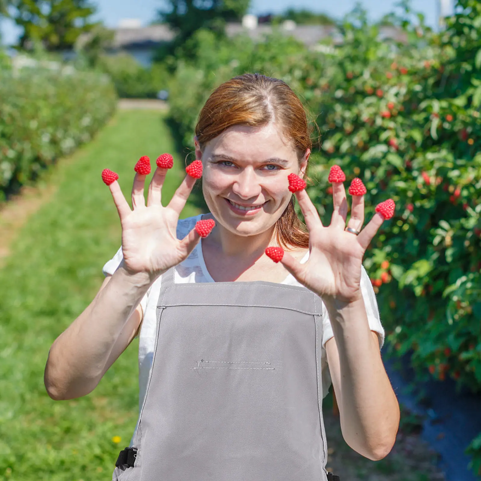 Oxford Cloth Fruit Picking Apron Harvest Gardening Apron with Tool Pockets for Peaches Berries Farm Orchard Use