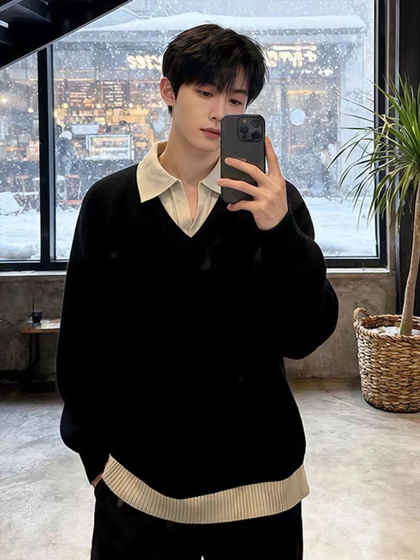 

Мужской трикотаж Bla Ne Lazy Faion, внутренняя одежда Base irt, повседневный свободный крой, длинный свеч, термоцвет