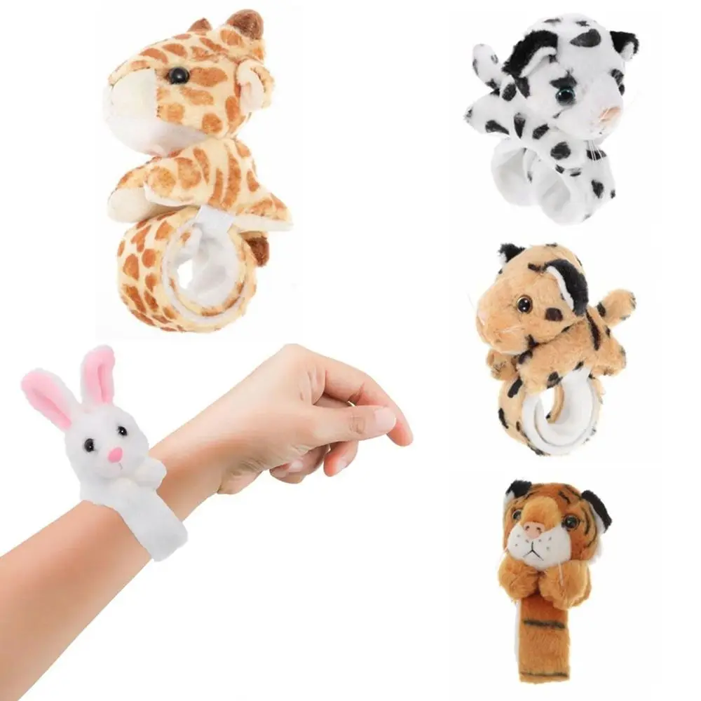 

Cartoon Slap Bracelet Stuffed Animal Wristband Plush Toy Kids Party Favor Toys Baby Shower Birthday Party Supplies Jungle Zoo