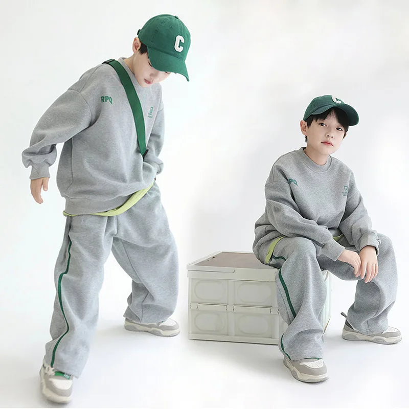 Teens Boys Sweatshirts Tracksuits UNITIM Autumn Children Boys Pullovers+sports Pants 2PCS Sets Loose Kids Boys Casual Outfits