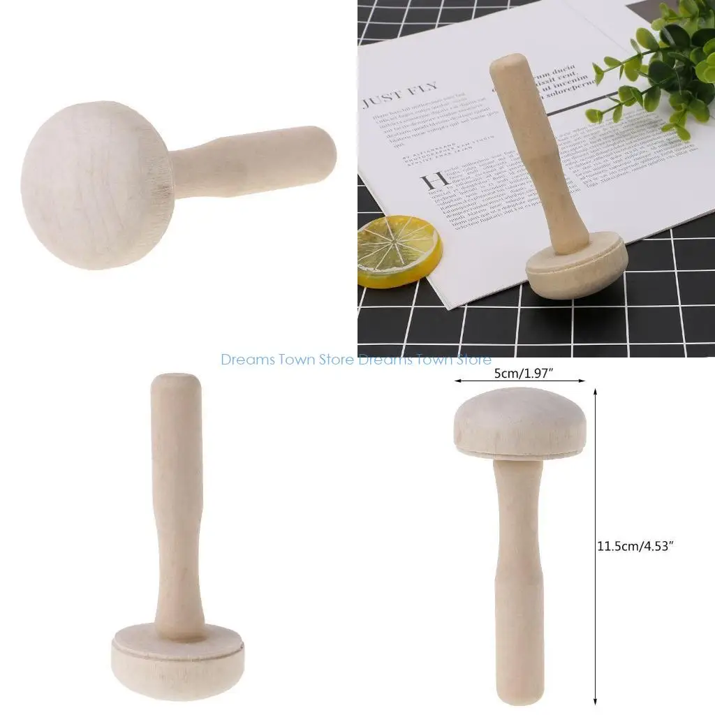 HX6A Wooden Mushroom Roller Paper Printing Ink Rubbing Use Art Craft Printmaking Tool