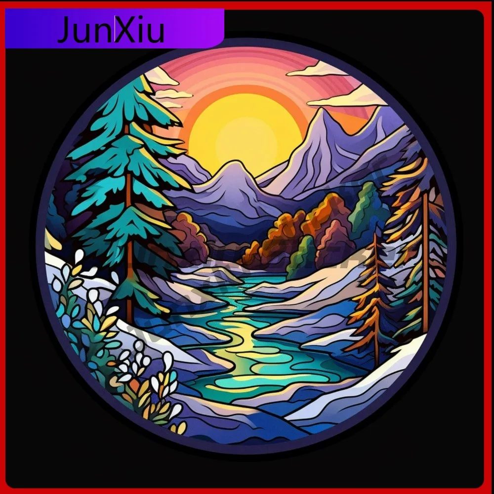 

River Scene Sticker Nature Decal for Truck Mountain Cute Waterproof Vinyl Decorat Car Laptop Window Bumpe