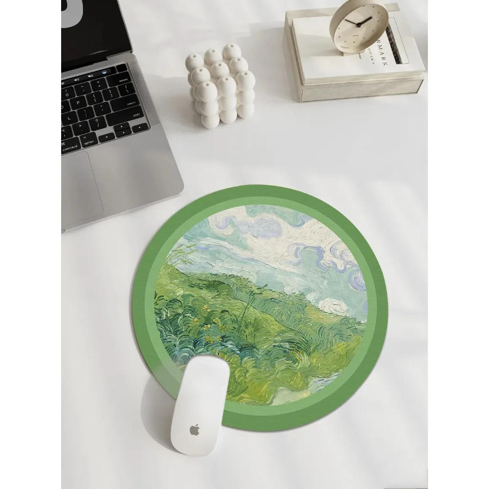 Un alfombrilla de ratón antideslizante y gruesa hecha a medida para hadas, un alfombrilla de mesa pequeña, redonda, con borde bloqueado y linda y estilo Instagram.