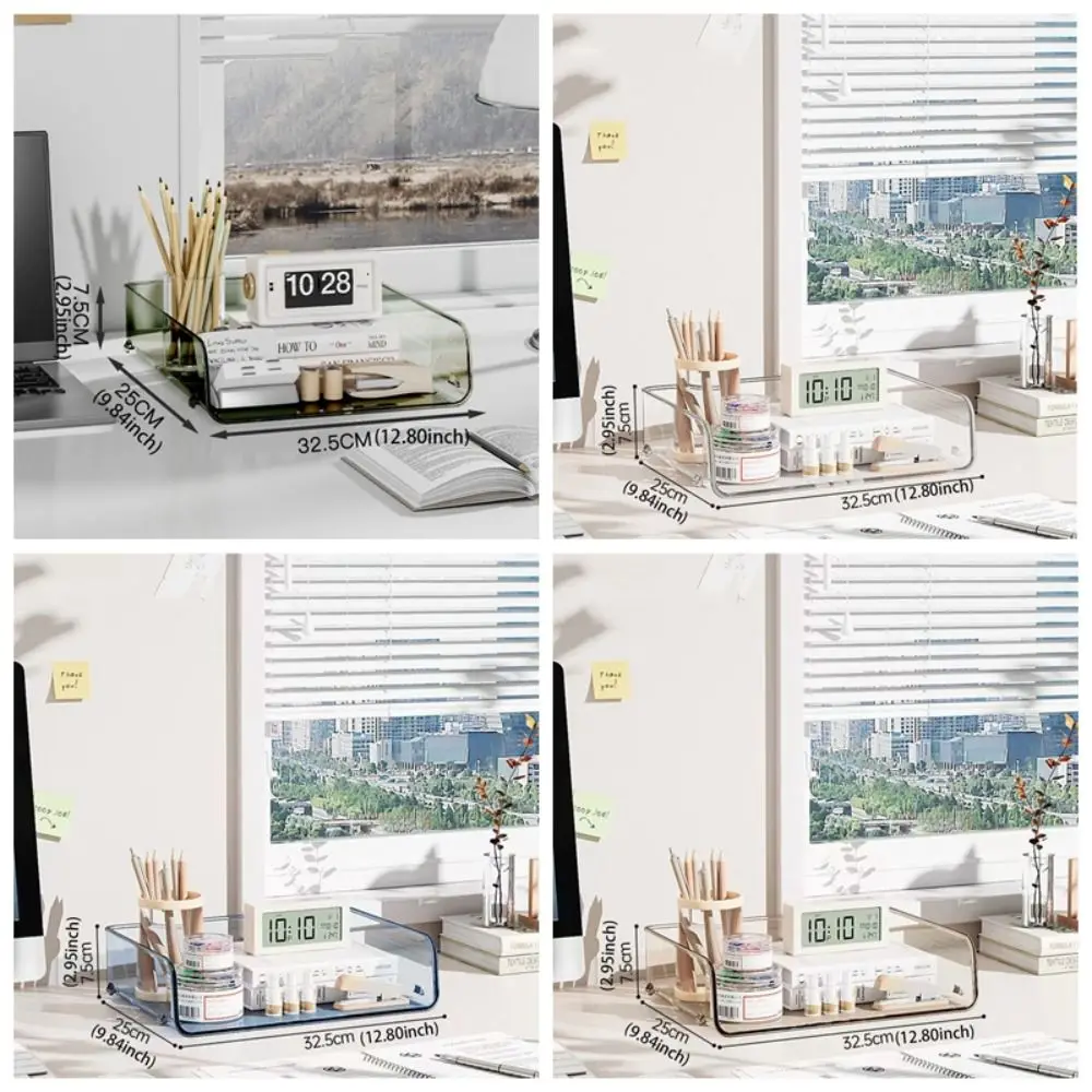 Stackable Brochure Holder Large Capacity Space Saving Acrylic Magazine Organizers Stable Base Simple Desktop Document Rack