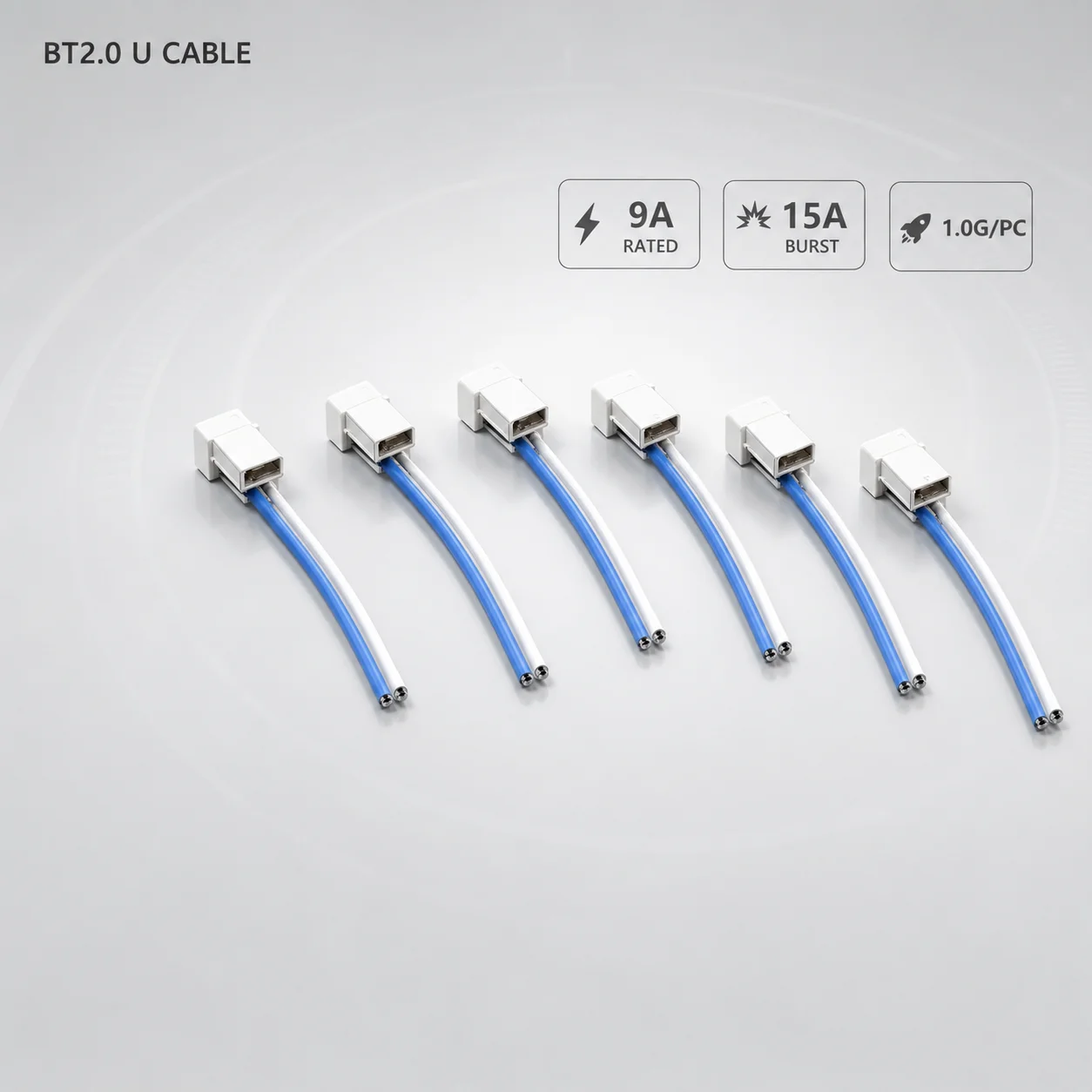 BETAFPV BT2.0 U Shape Cable Pigtail 40mm 22AWG Male Plug 6PCS For 1S FPV Tiny Whoop Drone PH2.0 Replacement Power Cable 9A Rated