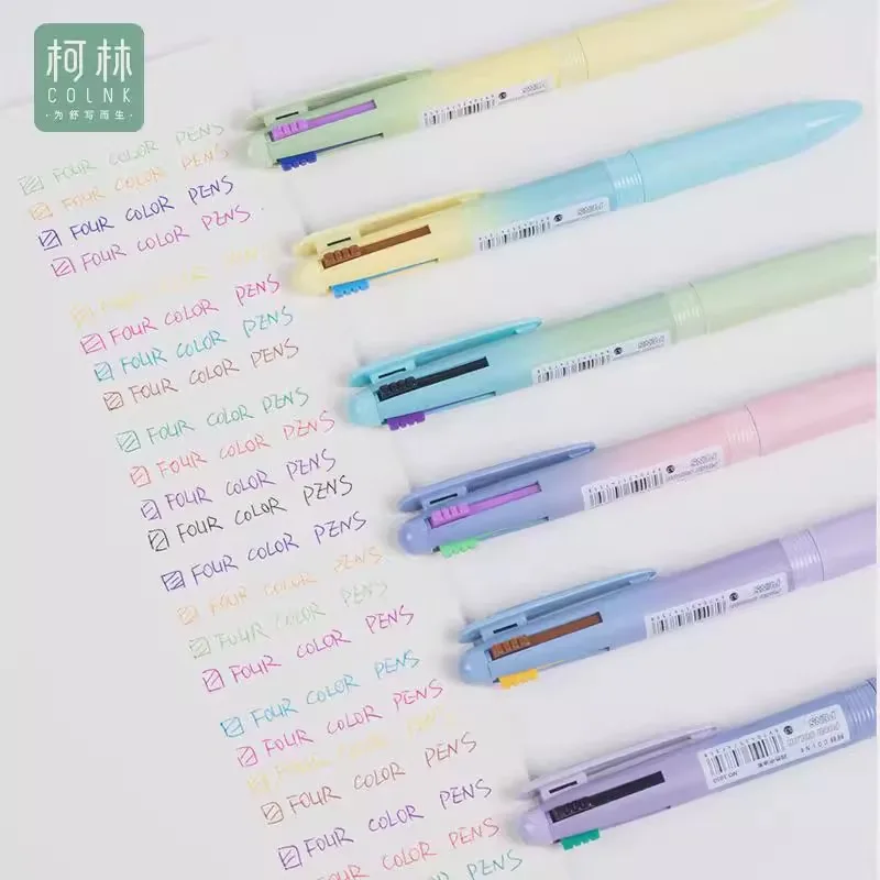 3pcs/6pcs Gradient Multi-Color Ballpoint Pen 0.7mm Smooth Writing Gel Pens Kids Gift Student School Office Stationery Supplies