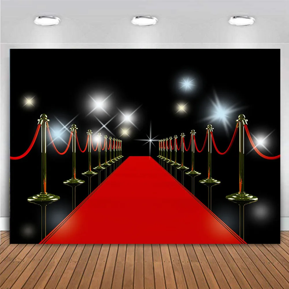 Customize Movie Night Red Carpet Stage Vip Photography Backdrop Birthday Party Decoration Banner Poster Background Photo Booth