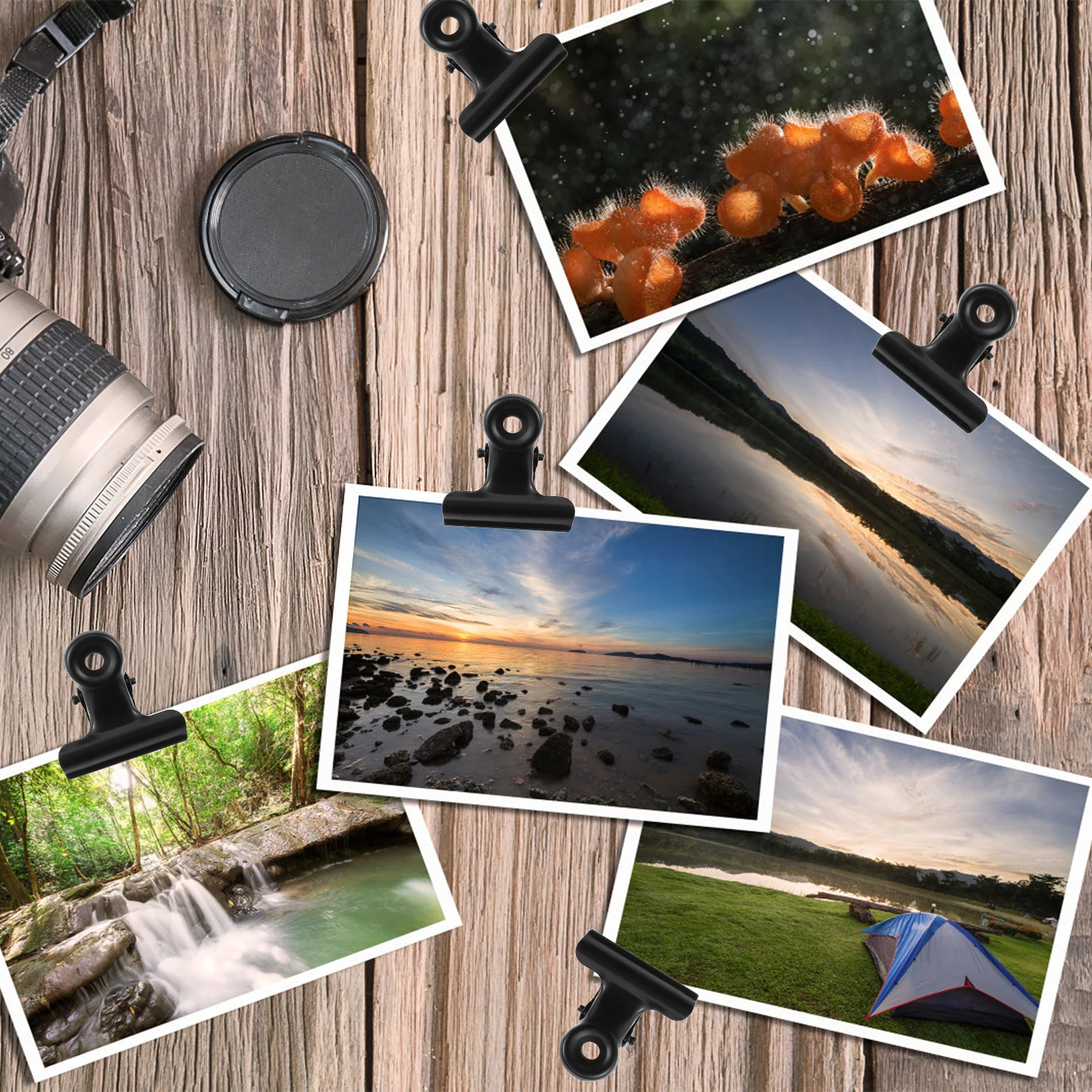 

10PCS Shaping Clips Heavy Duty Stainless Steel Office Supplies Metal Grip Binder Clamps Paper Ticket Holder Flat Surface Strong